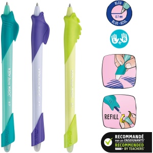 Bolígrafo Borrable Kidy Learn tinta azul 1ud + 2 recargas Maped